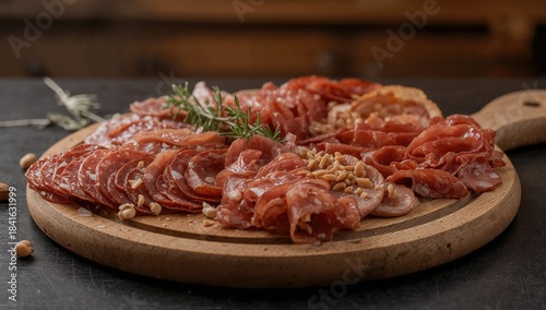 Variety of sausages display...