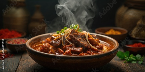 Dish of tender beef simmere...