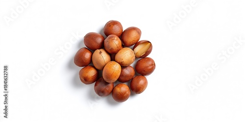 Macadamia nut isolated on w...