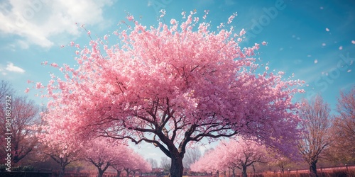 Vivid cherry tree with abun...
