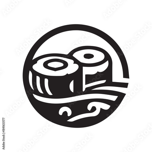 minimalist sushi food logo with white background