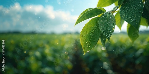 Detailed shot of rain-soake...