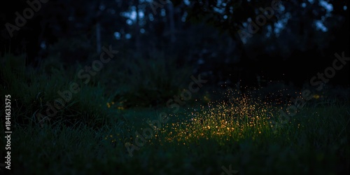 Fireflies glowing and flyin...