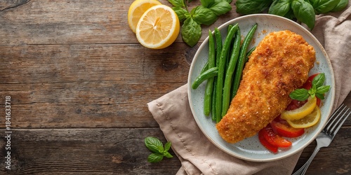 Crispy breaded chicken cutl...