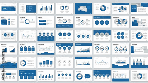 Sophisticated presentation template featuring charts graphs and diagrams for effective business