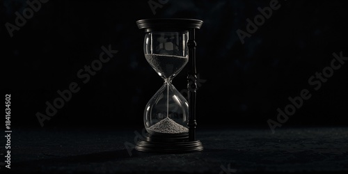 Sandglass egg timer on dark...