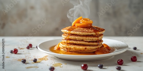 Stack of apricot and maple ...