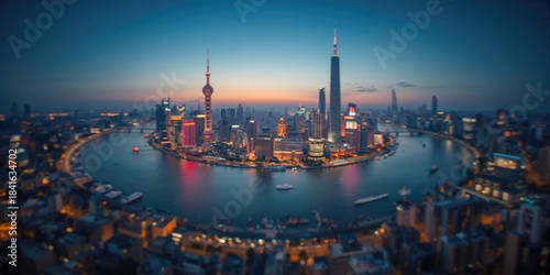 Abstract panoramic scene of...