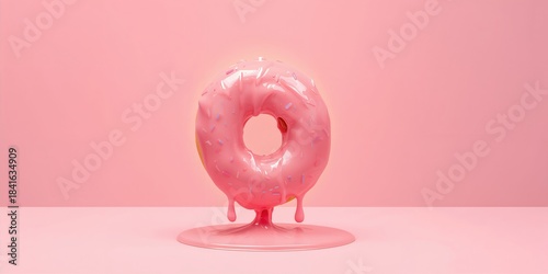 Pink donut melting on a pin...