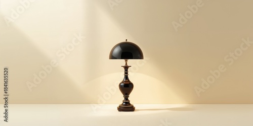 Black desk lamp on light-co...