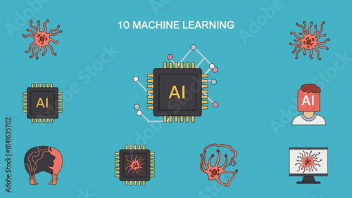 Artificial intelligence machine learning innovation showcasing interconnected neural networks and