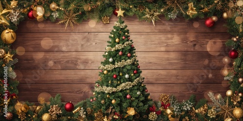 Festive Christmas tree with...