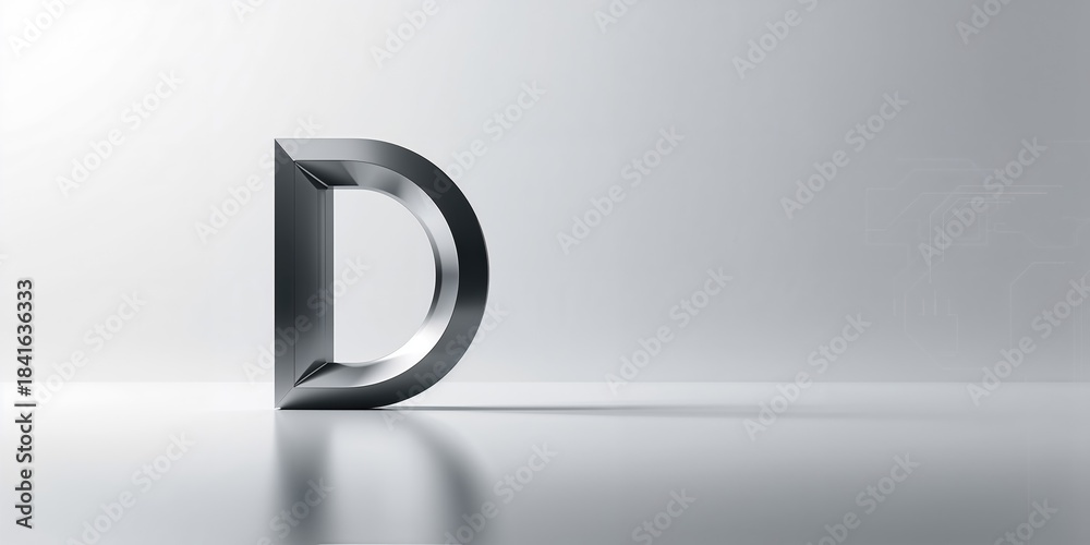 Obraz premium Modern, smart technological letter D, designed for digital display and branding purposes, neutral design elements
