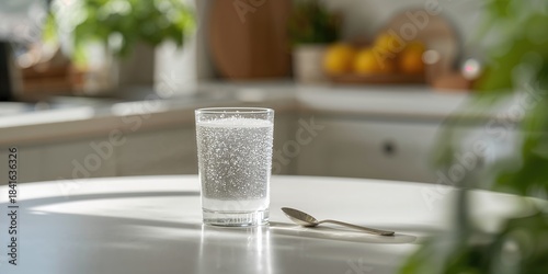 Morning routine featuring water-soluble dietary fiber supplement from psyllium husk, digestive health support