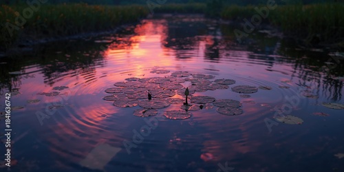 Evening scene with vibrant ...