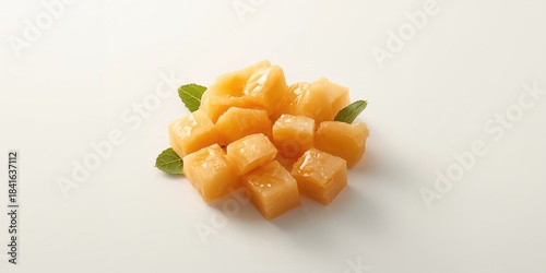 Diced cantaloupe melon segm...