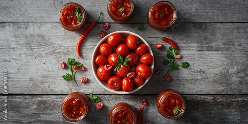 Red pepper, tomatoes, garli...