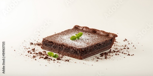 Chocolate brownie pie with ...