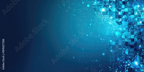 Digital blue mosaic artwork...