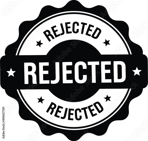 Black and white rejected stamp