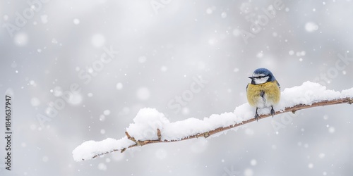 Eurasian Blue Tit perched o...