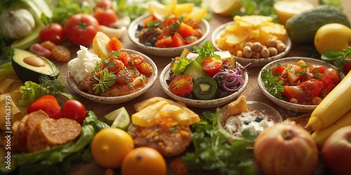 Assorted vibrant food plate...
