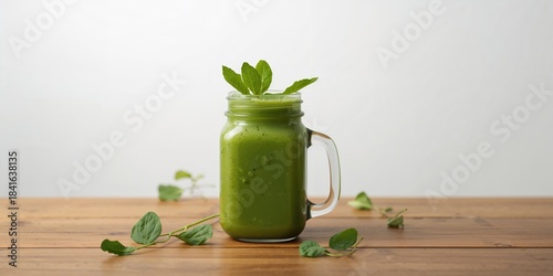 Green smoothie in mason jar...