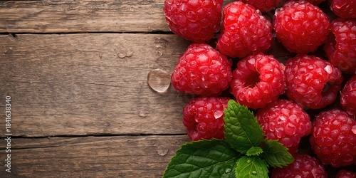 Close-up of summer raspberr...