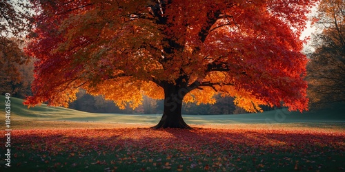 Maple leaves in fall colors...
