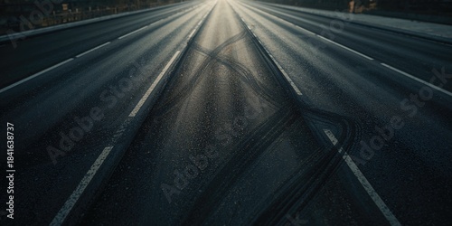 Close-up of asphalt highway...