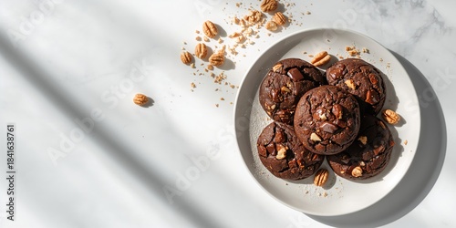 Chocolate cookies with nuts...