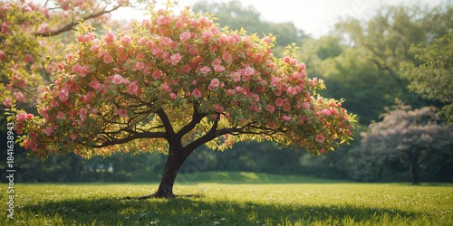 Pink blooming camellia flow...