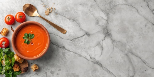 Bright fresh tomato soup se...