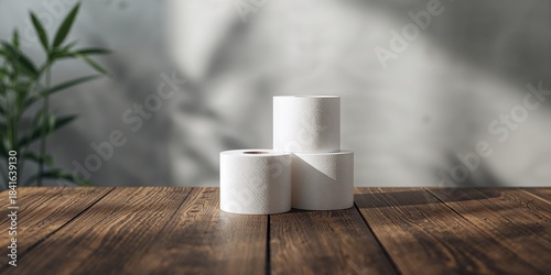 Stack of toilet paper rolls...