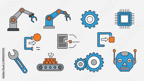 Illustrative Representation of Automation and Robotics Technology in Modern Industry
