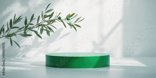 Smooth green cosmetic conta...