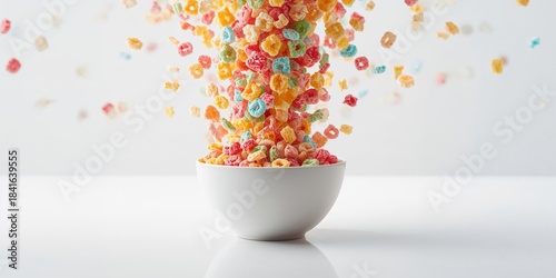 Multicolored cereal pieces ...