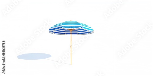 Striped beach parasol isola...
