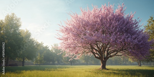 Vivid lilac blossoms on a s...