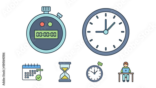 Illustration representing time management efficiency and scheduled productivity planning for