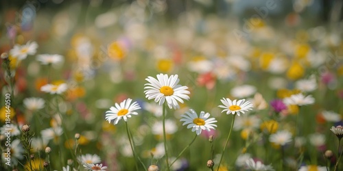 Daisy flowers in a vibrant ...