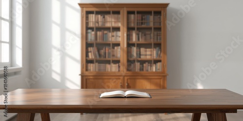 Library with table desk and...