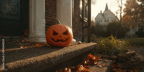Decorative pumpkin with car...