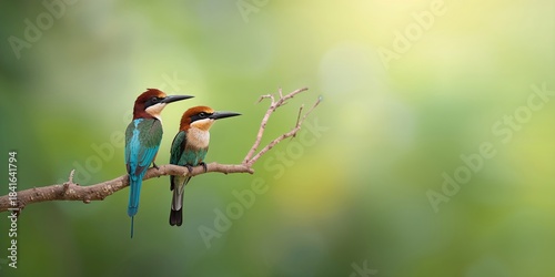 Bee eater birds perched on ...