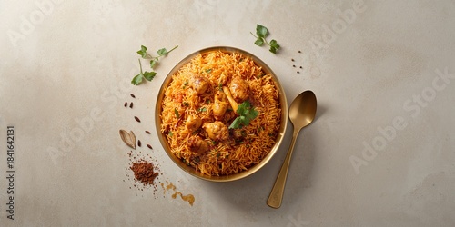Spicy Indian chicken biryan...