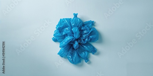 Light blue plastic bags on ...