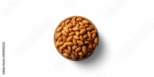 Almonds in a wooden basket ...