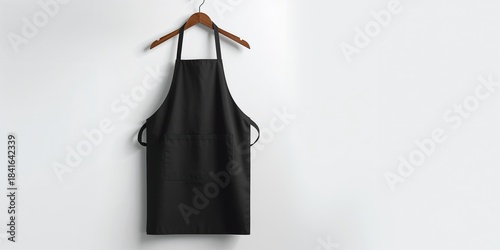 Black apron with a pocket, ...