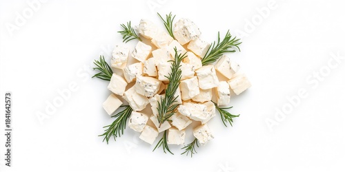 Feta cheese isolated on whi...