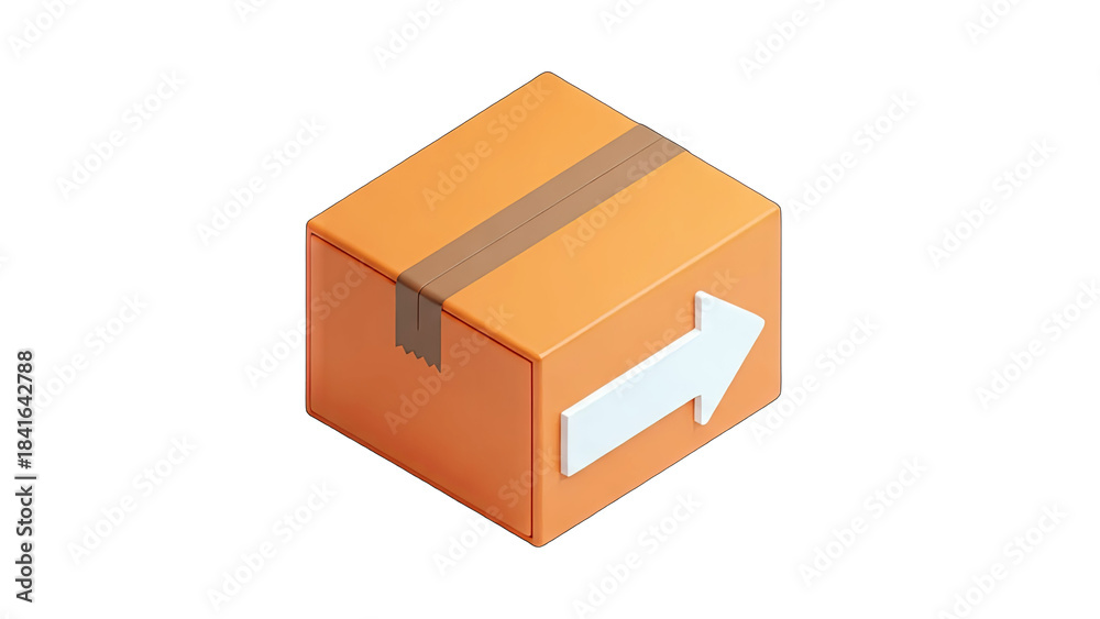 Fototapeta premium Shipping Box with Arrow Icon, Delivery Concept